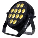Eliminator Lighting LP HEX 12 PLUS, Slim LED Par with 12 x 18W RGBWA+UV 6-in-1 LEDs, 25 Degree Beam Angle, Durable Metal Housing, 2 DMX Channel Modes