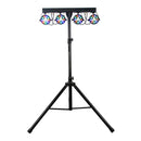Eliminator Mini Par Bar, Portable Par Lighting System, Includes 4 x Mini Par RGBW, Tripod Stand, Wireless Remote, and Carry Bag