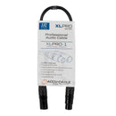 Accu-Cable XLPRO-1, 1 Ft Pro XLR Male to XLR Female Cable