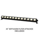 ADJ UBL12H, 1 Meter Linear Lime Infused Bar, 12 x 20 Watt HEX LED's, RGBAL Plus UV 17 Degree Beam Angle, High CRI of 90, Includes 20 Degree Diffusion Lens