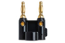 HOSA - Connector, Dual Banana, Black