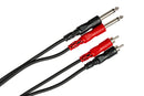 HOSA - Stereo Interconnect, Dual 1/4 in TS to Dual RCA, 3 m