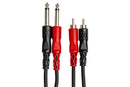 HOSA - Stereo Interconnect, Dual 1/4 in TS to Dual RCA, 3 m
