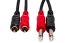 HOSA - Stereo Interconnect, Dual 1/4 in TS to Dual RCA, 3 m