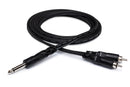 HOSA - Y Cable, 1/4 in TS to Dual RCA, 3 m