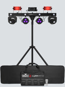 Chauvet DJ GigBAR Move + ILS, 6-in-1 Pack-n-Go Lighting System with Moving Heads, Derbys, Pars, Lasers and Strobes, ILS Compatible
