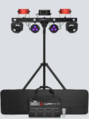 Chauvet DJ GigBAR Move + ILS, 6-in-1 Pack-n-Go Lighting System with Moving Heads, Derbys, Pars, Lasers and Strobes, ILS Compatible