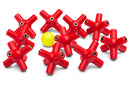 HOSA - Knucklebones Signal Splitter, 3.5 mm X 6, Red, 10 pc