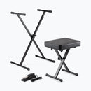On-Stage KPK6550, Keyboard Stand and Bench Pack with Keyboard Sustain Pedal, A Complete Setup for Comfortably Playing a Keyboard and Controlling, Bolted Stand Construction Provides Durability for Reliable Performance