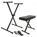 On-Stage KPK6550, Keyboard Stand and Bench Pack with Keyboard Sustain Pedal, A Complete Setup for Comfortably Playing a Keyboard and Controlling, Bolted Stand Construction Provides Durability for Reliable Performance