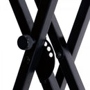 On-Stage KS7171, Double-X Keyboard Stand with Bolted Construction, Height Adjustment 27" - 39", 120 lb Weight Capacity, 11" - 31" Base Spread, Bolted Metal Construction, Black