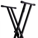On-Stage KS7171, Double-X Keyboard Stand with Bolted Construction, Height Adjustment 27" - 39", 120 lb Weight Capacity, 11" - 31" Base Spread, Bolted Metal Construction, Black