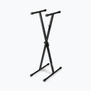 On-Stage KS7190, Single-X Keyboard Stand, Height Adjustment 27" - 38", 90 lbs. Weight Capacity, 11" - 31" Base Spread, Bolted Metal Construction, Black