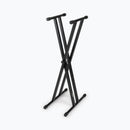 On-Stage KS7191, Double-X Keyboard Stand, Height Adjustment 27" - 39", 120 lb Weight Capacity, 11" - 31" Base Spread, Welded Metal Construction, Black