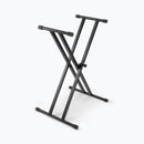 On-Stage KS7191, Double-X Keyboard Stand, Height Adjustment 27" - 39", 120 lb Weight Capacity, 11" - 31" Base Spread, Welded Metal Construction, Black