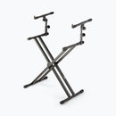 On-Stage KS7292, Double-X ERGO-LOK Keyboard Stand with Second Tier, 320 lbs. Weight Capacity, 12" - 32" Base Spread, Black