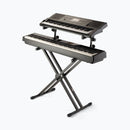 On-Stage KS7292, Double-X ERGO-LOK Keyboard Stand with Second Tier, 320 lbs. Weight Capacity, 12" - 32" Base Spread, Black