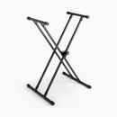 On-Stage KS8191XX, Double-X Bullet Nose Keyboard Stand with Lok-Tight Construction, Height Adjustment 27" - 39", 200 lbs. Weight Capacity, 11" - 31" Base Spread, Lok-Tight Metal Construction, Black
