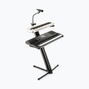 On-Stage KS9102, Quantum Core Column Keyboard Stand, Height Adjustment 10" - 44", 125 lbs. Per Tier (250 lbs. total) Weight Capacity, 32" Base Spread, Black