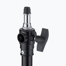 On-Stage LS-MS7620, 13' Tripod Lighting/Mic Stand, Height Adjustment 47"-156", 15 lbs Weight Capacity, 35" Base Spread, Aluminum Construction, Black