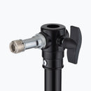 On-Stage LS-MS7620, 13' Tripod Lighting/Mic Stand, Height Adjustment 47"-156", 15 lbs Weight Capacity, 35" Base Spread, Aluminum Construction, Black