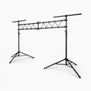 On-Stage LS7730, Lighting Stand with Truss, Height Adjustment 65" - 129", 120" Length, 200 lbs Total Weight Capacity, 48" Base Spread, Aluminum Construction, Black