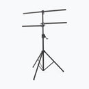 On-Stage LS7805QIK, Power Crank-Up Lighting Stand, Height Adjustment 54" - 132", 80 lbs Weight Capacity, 54" Base Spread, Aluminum and Steel Construction, Black