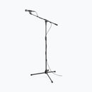On-Stage MS9701TB, Production-Grade Mic Stand with Tripod Base and Telescoping Boom Arm, Height 36"-64", 21.5"-36" Boom, 24" Base Spread, Steel and Zinc Construction, 5/8"-27" Threading, Black