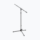 On-Stage MS9701TB, Production-Grade Mic Stand with Tripod Base and Telescoping Boom Arm, Height 36"-64", 21.5"-36" Boom, 24" Base Spread, Steel and Zinc Construction, 5/8"-27" Threading, Black