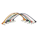On-Stage PC18-17TRS-R, Right-Angle Patch Cables (TRS-TRS, 8-pack), 17" Length, Right Angle Connectors, TRS-TRS Cable, Assorted
