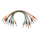 On-Stage PC18-17TRS-S, Straight Patch Cables (TRS-TRS, 8-pack), 17" Length, Straight Connectors, TRS-TRS Cable, Assorted