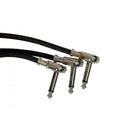 On-Stage PC506B-3PK, 6" Patch Cable w/ Pancake Connectors (Black) - 3 Pack, 6" Length, Standard (pancake style) Connectors, QTR-QTR Cable, 23AWG Wire Gauge, Black