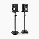 On-Stage SMS6600-P, Hex-Base Monitor Stands, Height Adjustment 36 1/2" - 54", 90 lbs. Weight Capacity, 14" Base Spread, Steel Construction, Black