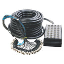 On-Stage SNK24450V2, 50' 24-Channel/4-Return Stage Snake, 50' Length, 24 (female) XLR Inputs, Metal Construction, Black, Includes Nylon Bag
