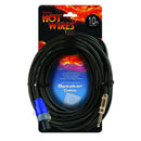 On-Stage SP14-10SQ, Speakon Cable with Neutrik Connectors (10', NL2-QTR), 10' Length, Neutrik Twist-lock Speakon, Metal 1/4" Connectors, NL2-QTR Cable