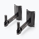 On-Stage SS7322B, Adjustable Wall-Mount Speaker Brackets, 80 lbs. Weight Capacity, Steel Construction, Black