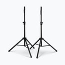 On-Stage SSP7750, Compact Speaker Stand Pack, Height Adjustment 37" - 60", 60 lbs Weight Capacity, Aluminum Construction, Black, Includes 2 Stands and Carry Bag