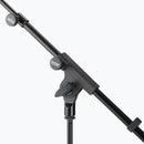 On-Stage MS500, Travel Mic Stand, Height Adjustment 22"- 57", 19.5" - 35" Boom, Black, Includes Drawstring Bag