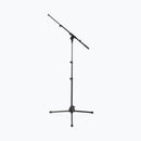 On-Stage MS500, Travel Mic Stand, Height Adjustment 22"- 57", 19.5" - 35" Boom, Black, Includes Drawstring Bag