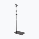 On-Stage MS7300, Mic Stand Flat Base, Height Adjustment 25"-66", 5/8"-27 Threading, Black, Includes Clothespin-style Mic Clip