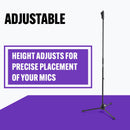 On-Stage MS7540, One-Handed Mic Stand with Tripod Base, Height Adjustment 42.75" - 69.75", 5/8"-27 Threading