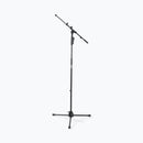 On-Stage MS7550, One-Handed Boom Mic Stand with Tripod Base, Height Adjustment 46.5"-72.8", 18.7"-33.1" Boom, 27.2" Base Spread, Steel Construction, 5/8"-27 Threading