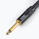 On-Stage OSPRO-ICR-10, Production-Grade Braided Instrument Cable (Right Angle to Straight) 10 ft, 24 AWG Gauge, Oxygen-free copper, Braided Shielding Construction