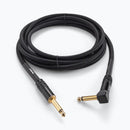 On-Stage OSPRO-ICR-10, Production-Grade Braided Instrument Cable (Right Angle to Straight) 10 ft, 24 AWG Gauge, Oxygen-free copper, Braided Shielding Construction