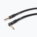 On-Stage OSPRO-ICR-15, Production-Grade Braided Instrument Cable (Right Angle to Straight) 15 ft, 24 AWG Gauge, Oxygen-free copper, Braided Shielding Construction