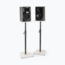 On-Stage SMS7500W, Wood Studio Monitor Stands (White, Pair), Height Adjustment 35.5"- 56.5", 90 lbs. Weight Capacity, Steel and Wood Construction, White