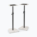 On-Stage SMS7500W, Wood Studio Monitor Stands (White, Pair), Height Adjustment 35.5"- 56.5", 90 lbs. Weight Capacity, Steel and Wood Construction, White