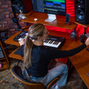 On-Stage WS7500RB, Workstation, 175 lbs. Weight Capacity, Wood and Steel Construction, Rosewood and Black