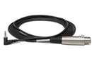 HOSA - Camcorder Microphone Cable, XLR3F to Right-angle 3.5 mm TRS, 1 ft