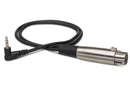 HOSA - Camcorder Microphone Cable, XLR3F to Right-angle 3.5 mm TRS, 2 ft